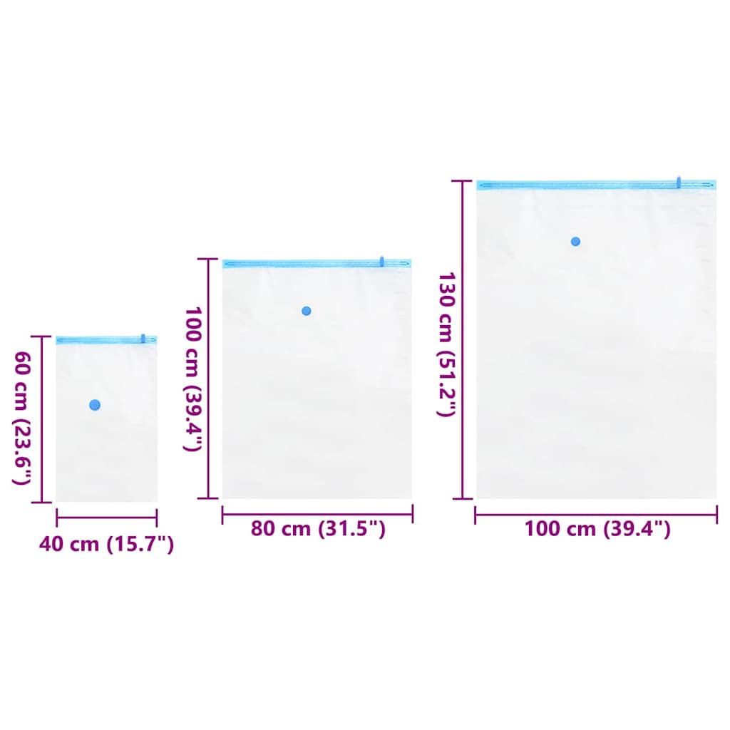 vidaXL Storage Bags 10 pcs Transparent and Blue 130 x 100 cm