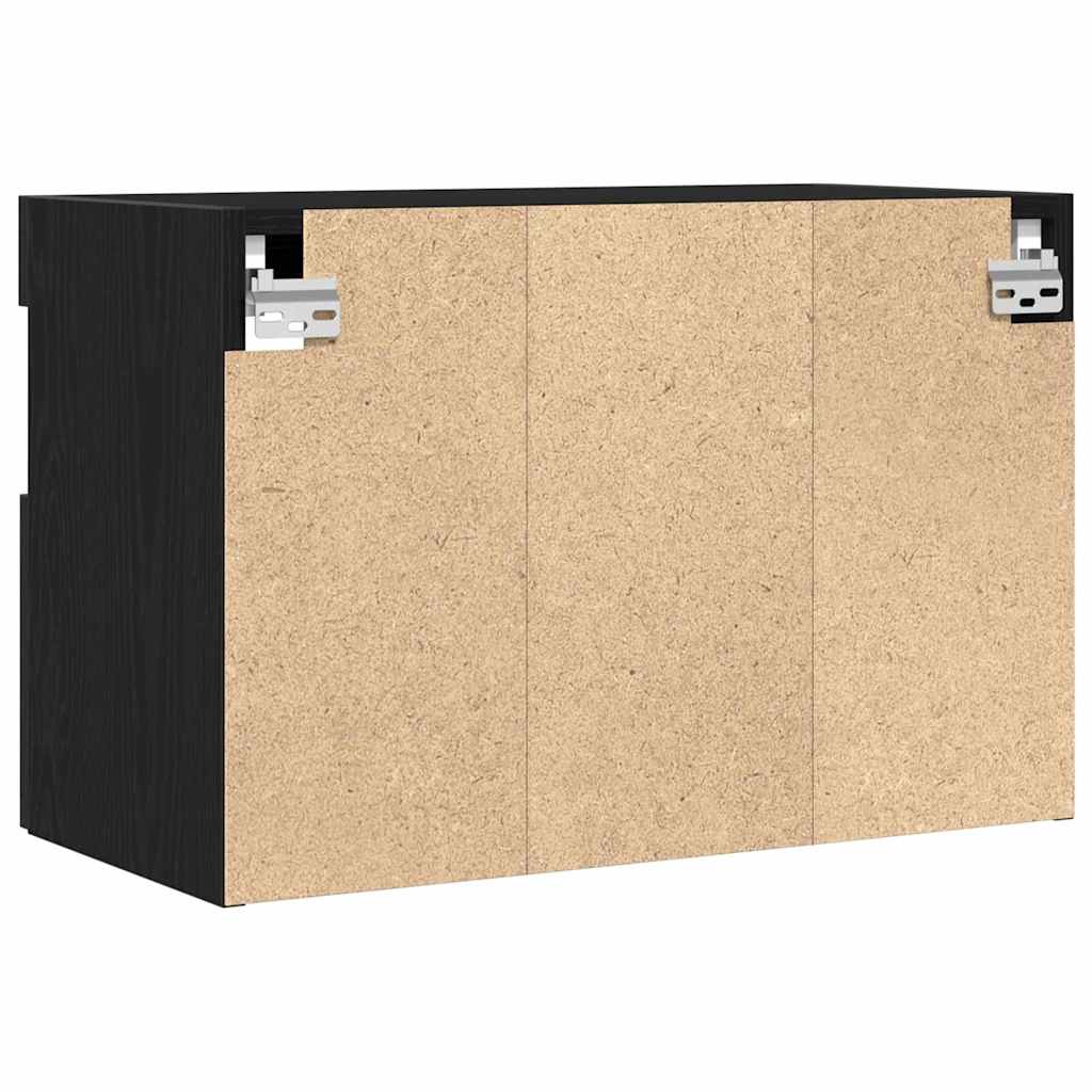 vidaXL TV Wall Cabinet 2 pcs Black oak 60 x 30 x 40 cm Engineered Wood