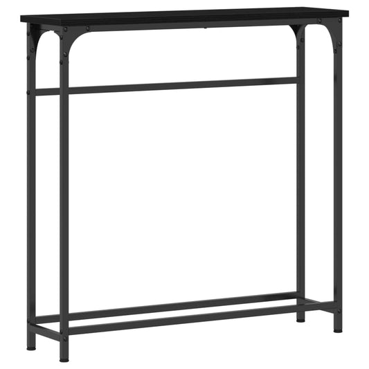 vidaXL Console Table Black Oak 75 x 19.5 x 75 cm Engineered Wood