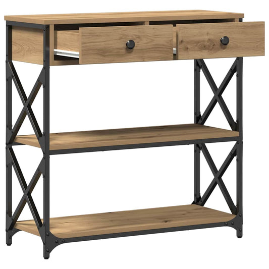 vidaXL Console Table Artisan oak 75 x 28 x 75 cm