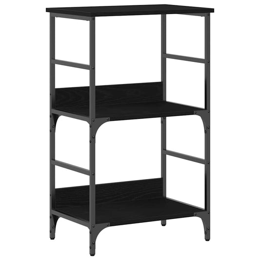 vidaXL Bookshelf 2-Tier 50 x 33 x 82 cm Engineered Wood Black Oak