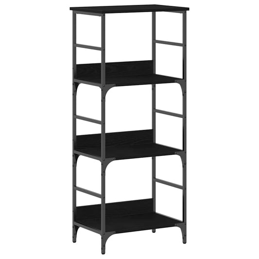 vidaXL Bookshelf 3-Tier 50 x 33 x 117.5 cm Engineered Wood Black Oak