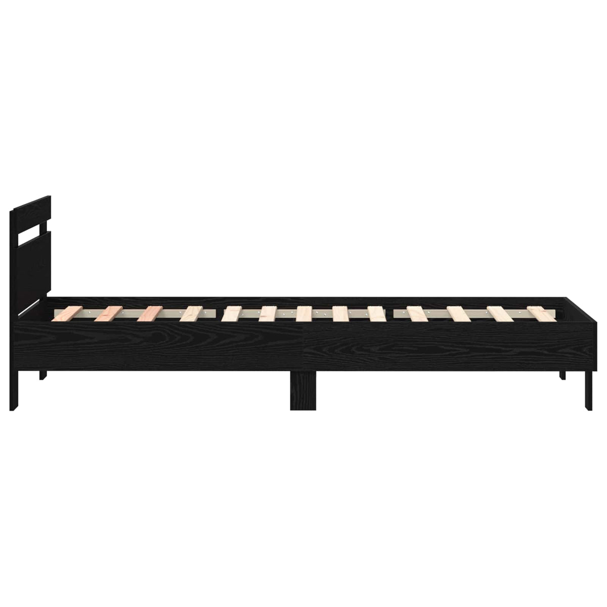 vidaXL Bed Frame with Headboard Black Oak 90 x 190 cm Engineered Wood