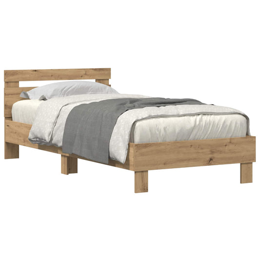 vidaXL Bed Frame Artisan Oak 75 x 190 cm Engineered Wood