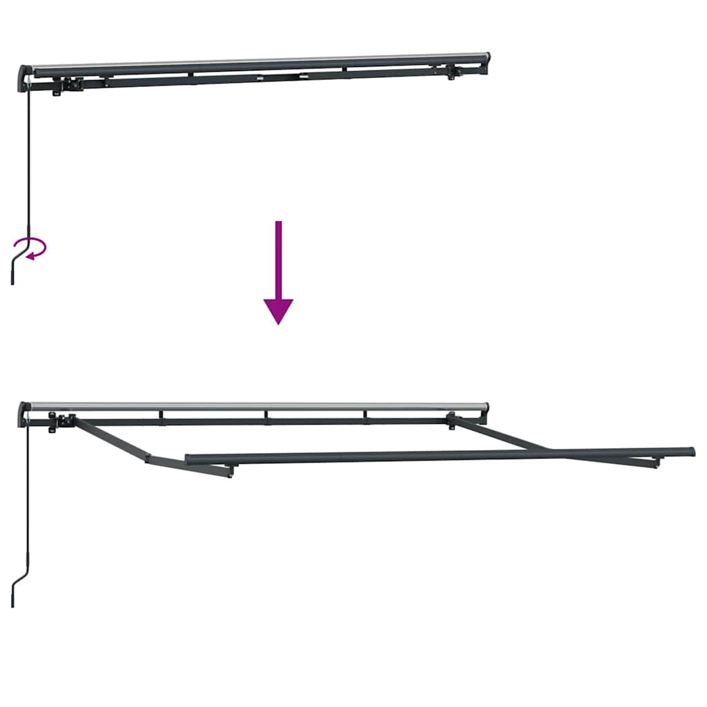 vidaXL Retractable Awning Retractable Anthracite 300 x 200 cm Fabric