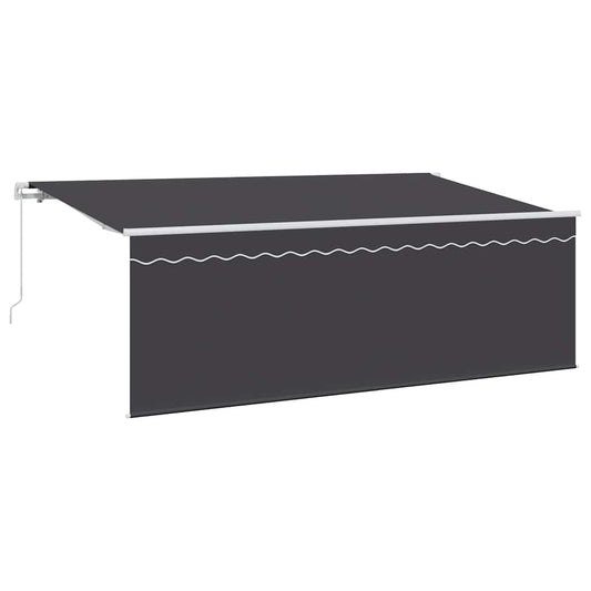 vidaXL Retractable Awning Retractable Manual Anthracite 350 x 200 cm