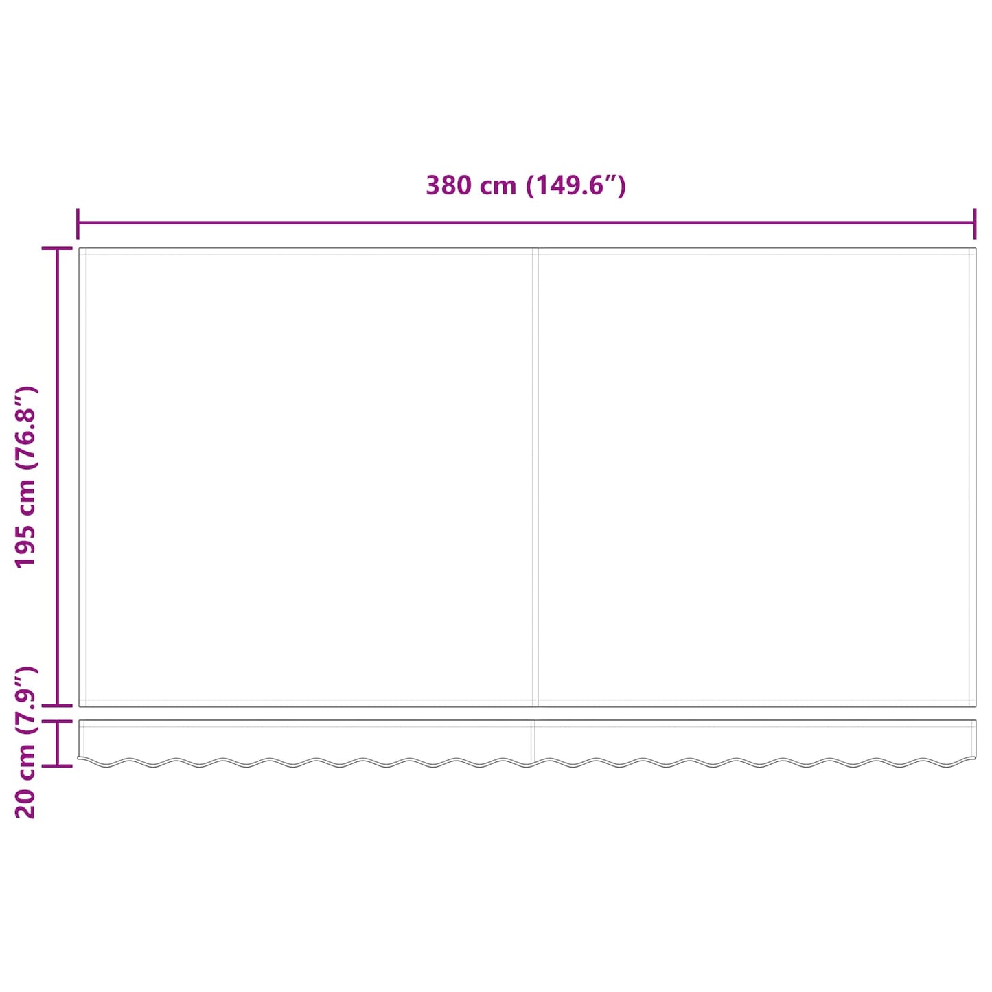 vidaXL Retractable Awning Manual Blue 400 x 200 cm Fabric