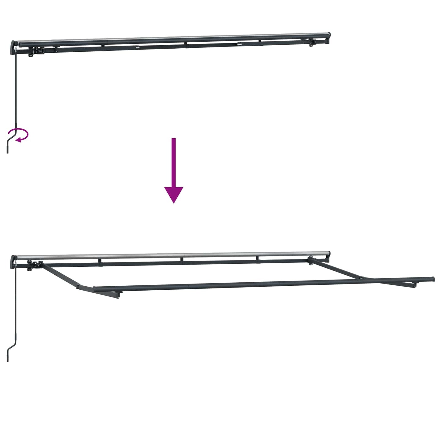 vidaXL Retractable Awning Manual Blue and White 400 x 200 cm