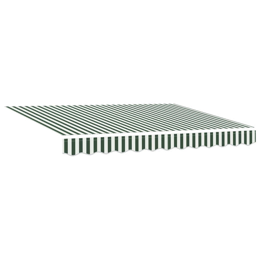 vidaXL Retractable Awning Green and White 300 x 250 cm