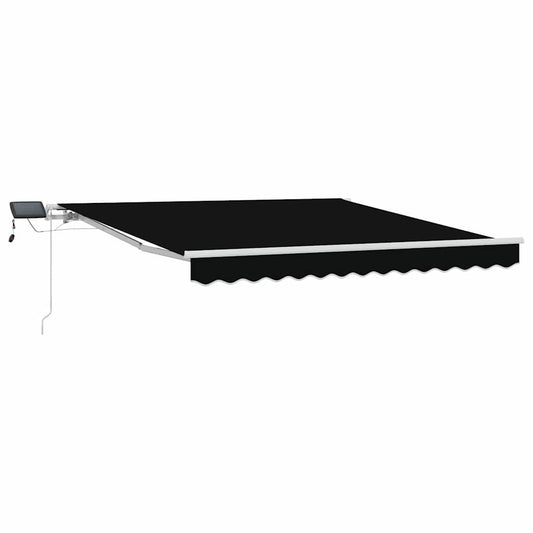 vidaXL Retractable Awning Manual Black 350 x 250 cm Fabric and Steel