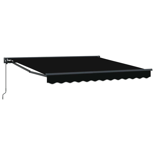 vidaXL Awning Frame Black 350 x 250 cm Polyester with PU coating