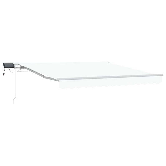 vidaXL Retractable Awning Manual White 350 x 250 cm Fabric and Steel