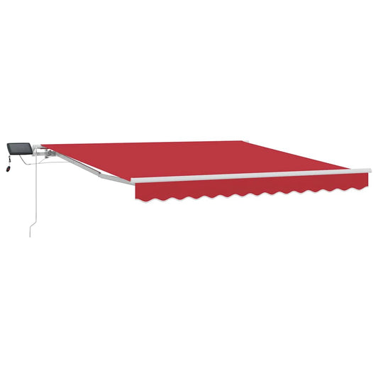 vidaXL Retractable Awning Manual Red 350 x 250 cm Fabric and Steel