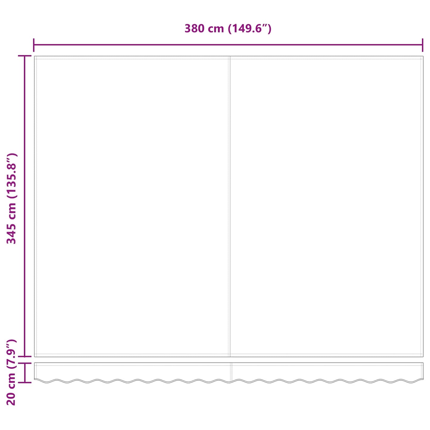 vidaXL Retractable Awning White 400 x 350 cm Polyester and Aluminium