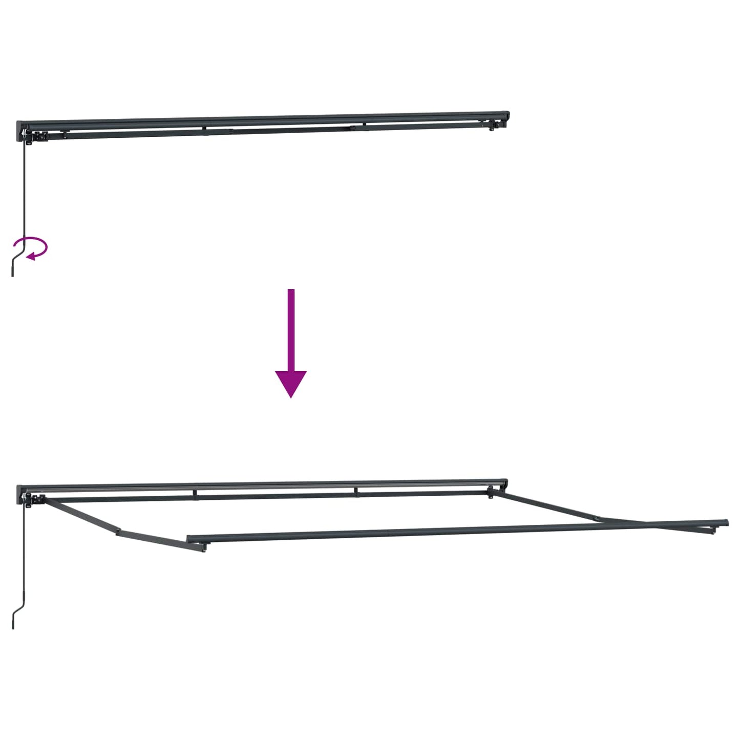 vidaXL Retractable Awning Manual Anthracite 450 x 300 cm