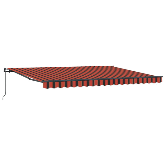 vidaXL Retractable Awning Orange and brown 450 x 300 cm