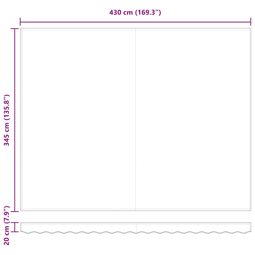 vidaXL Retractable Awning Beige 450 x 350 x 165 cm