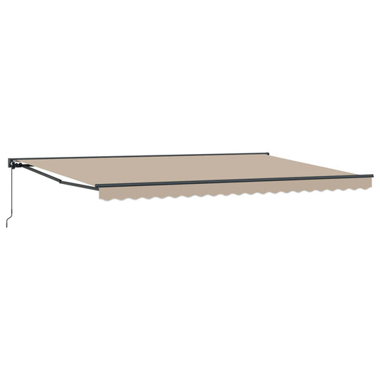 vidaXL Awning Frame Beige 500 x 300 cm Polyester with PU coating