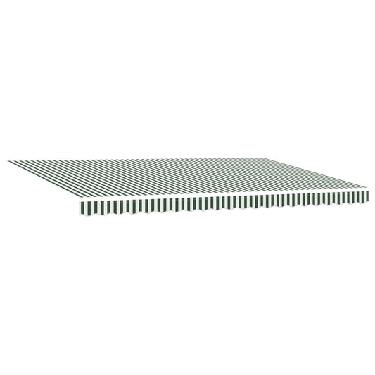 vidaXL Retractable Awning Green and White 500 x 300 cm