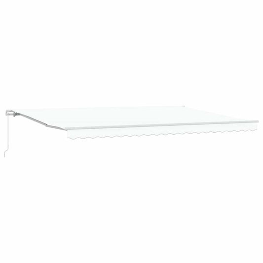 vidaXL Retractable Awning White 500 x 350 cm Polyester and Aluminium