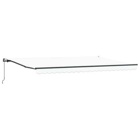 vidaXL Retractable Awning White 500 x 350 cm Polyester and Aluminium