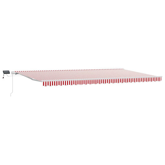 vidaXL Retractable Awning Red and White 600 x 350 cm