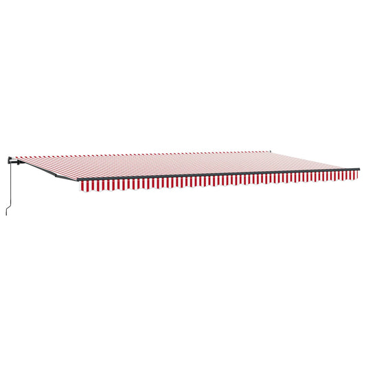 vidaXL Retractable Awning Red and White 600 x 350 cm