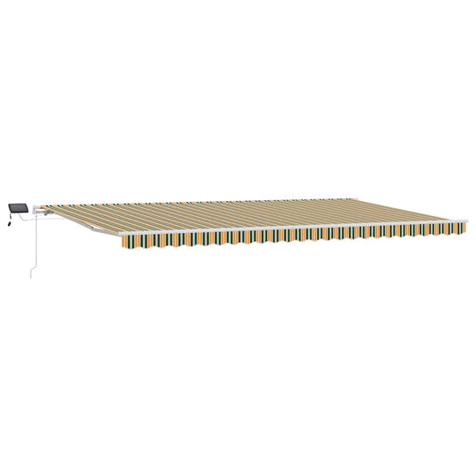 vidaXL Retractable Awning Green and yellow 600 x 350 cm