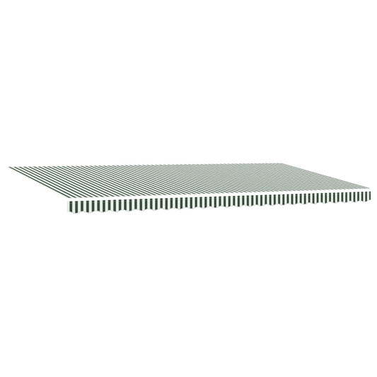 vidaXL Retractable Awning Green and White 600 x 350 cm
