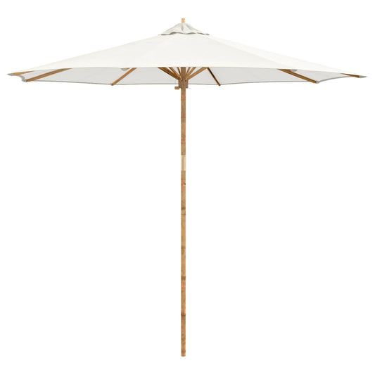 vidaXL Garden Parasol Cream White Ø 270 x 260 cm Bamboo