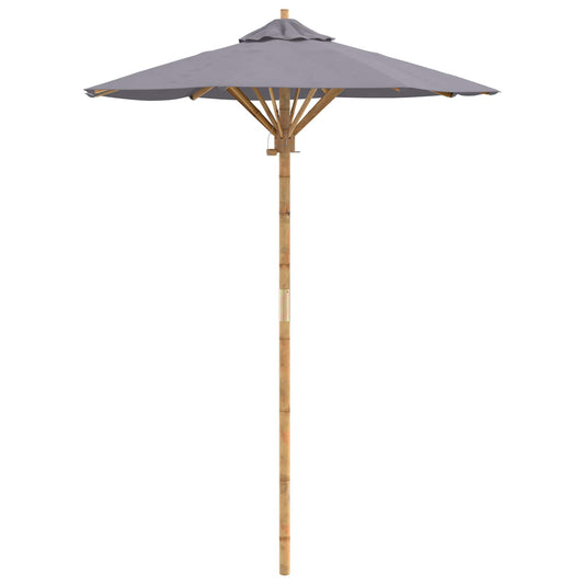 vidaXL Garden Parasol Dark Grey Ø 150 x 210 cm Bamboo