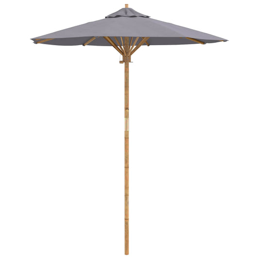 vidaXL Garden Parasol Dark Grey Ø 180 x 230 cm Bamboo