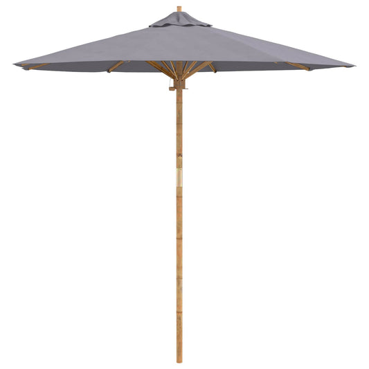 vidaXL Garden Parasol Dark Grey Ø 217 x 230 cm Bamboo