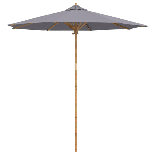 vidaXL Garden Parasol Dark Grey Ø 240 x 260 cm Bamboo