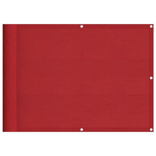 vidaXL Balcony Screen Red 75x1000 cm 100% Polyester Oxford