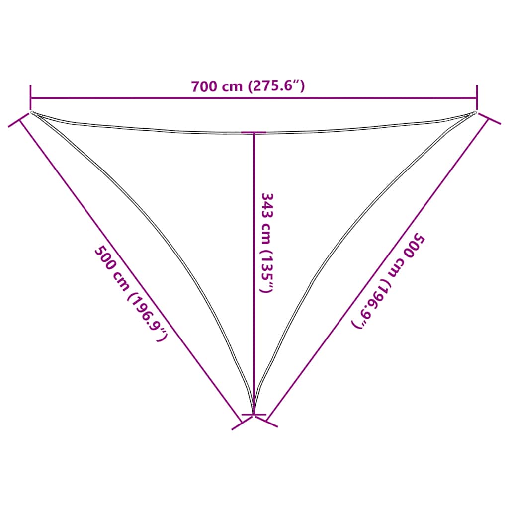 vidaXL Sun Shade Sail Blue 7x5x5 m 100% Polyester Oxford
