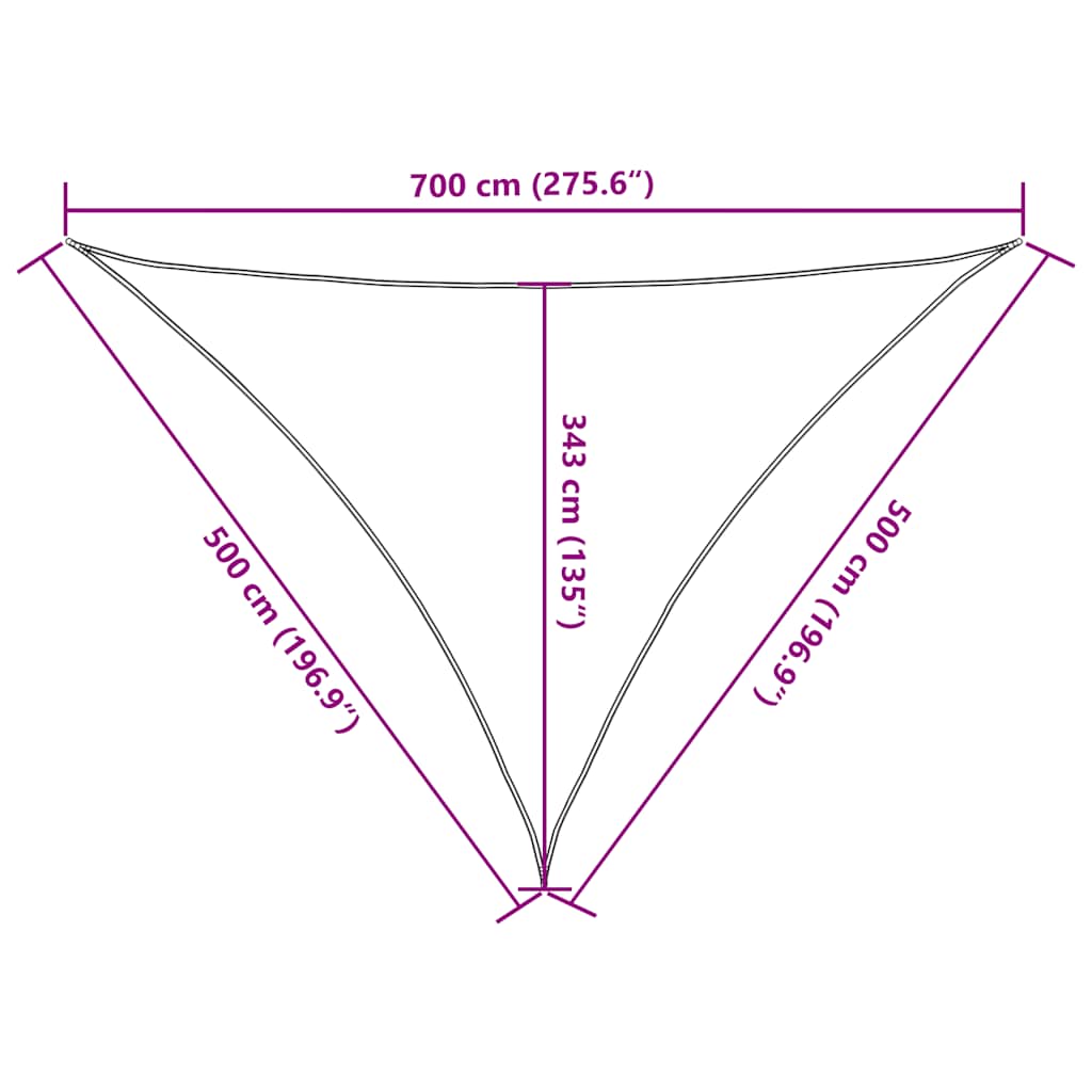 vidaXL Sun Shade Sail Red 7x5x5 m 100% Polyester Oxford