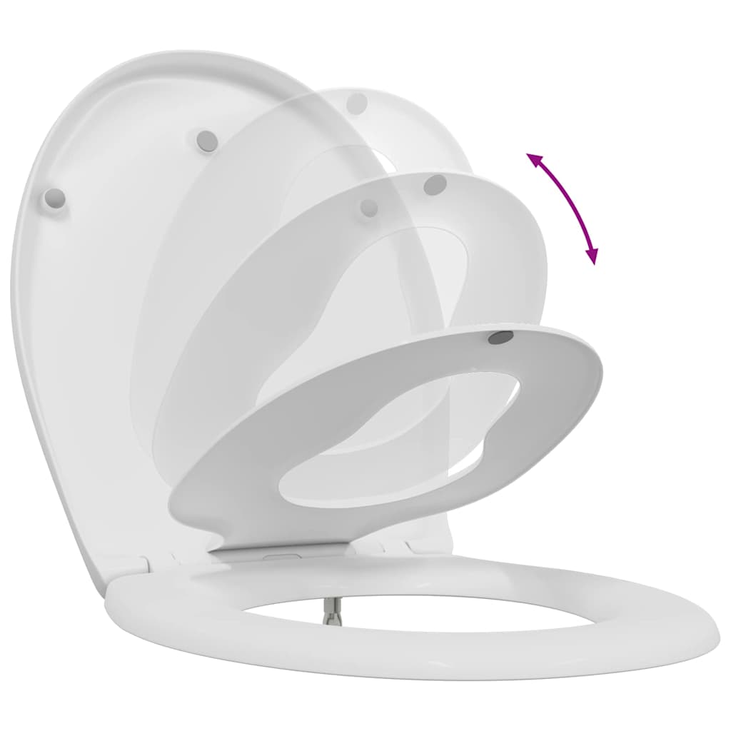 vidaXL Toilet Seat White 47 x 37 x 4 cm Duroplast
