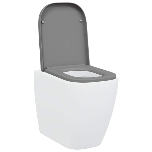 vidaXL Toilet Seat Grey 44.5 x 35 x 3.6 cm Duroplast
