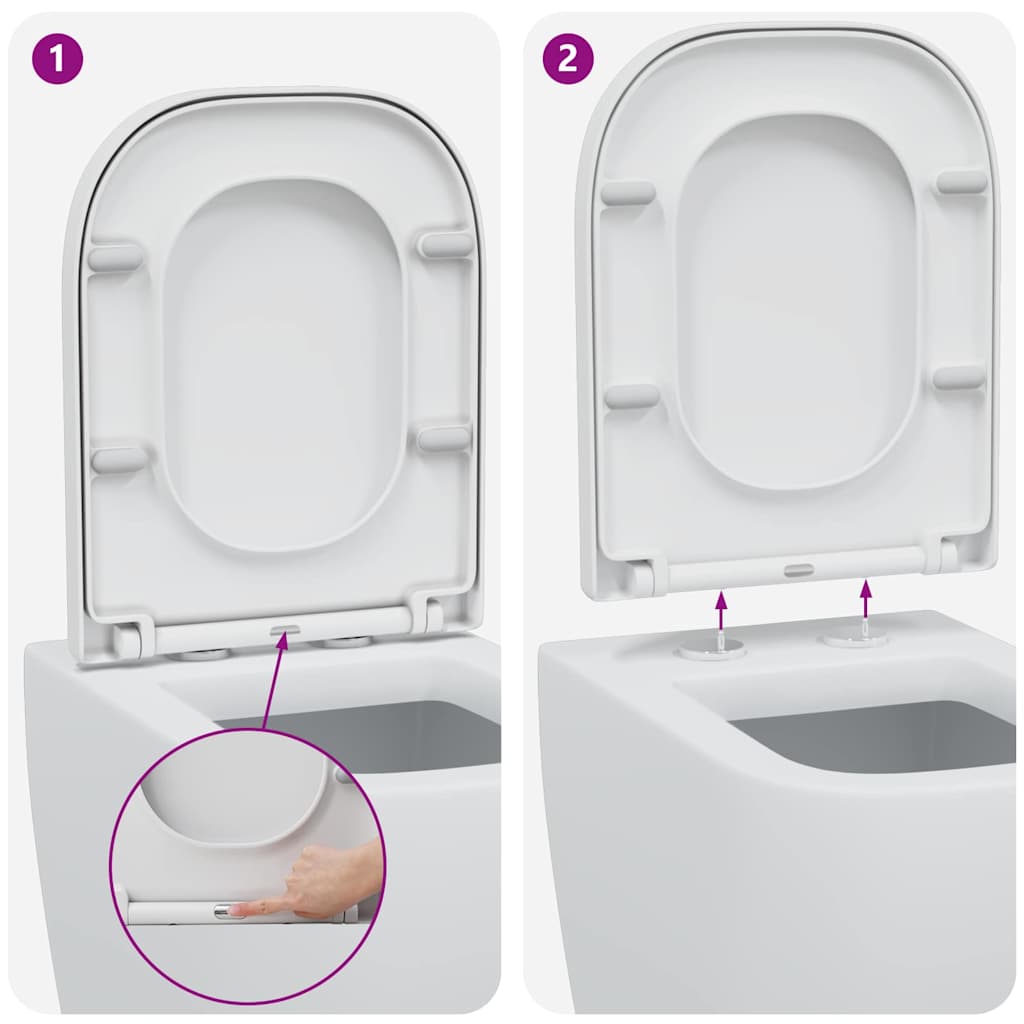 vidaXL Quick Release Toilet suitable for Seat White 44.5 x 35 x 3.6 cm