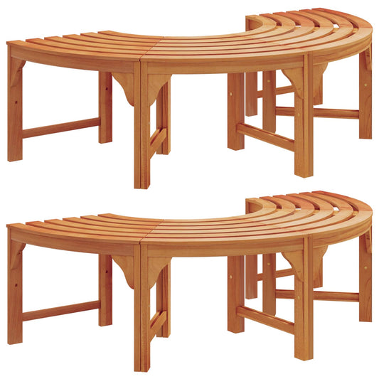 vidaXL Tree Bench 8 -Seater 2 pcs 160 x 80 x 45cm Natural