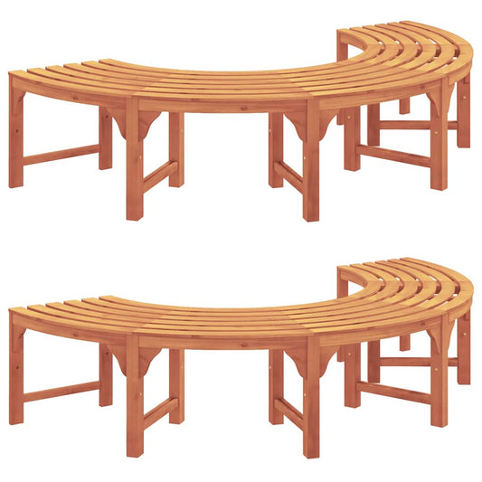 vidaXL Tree Bench 8 -Seater 2 pcs 160 x 80 x 45cm Natural