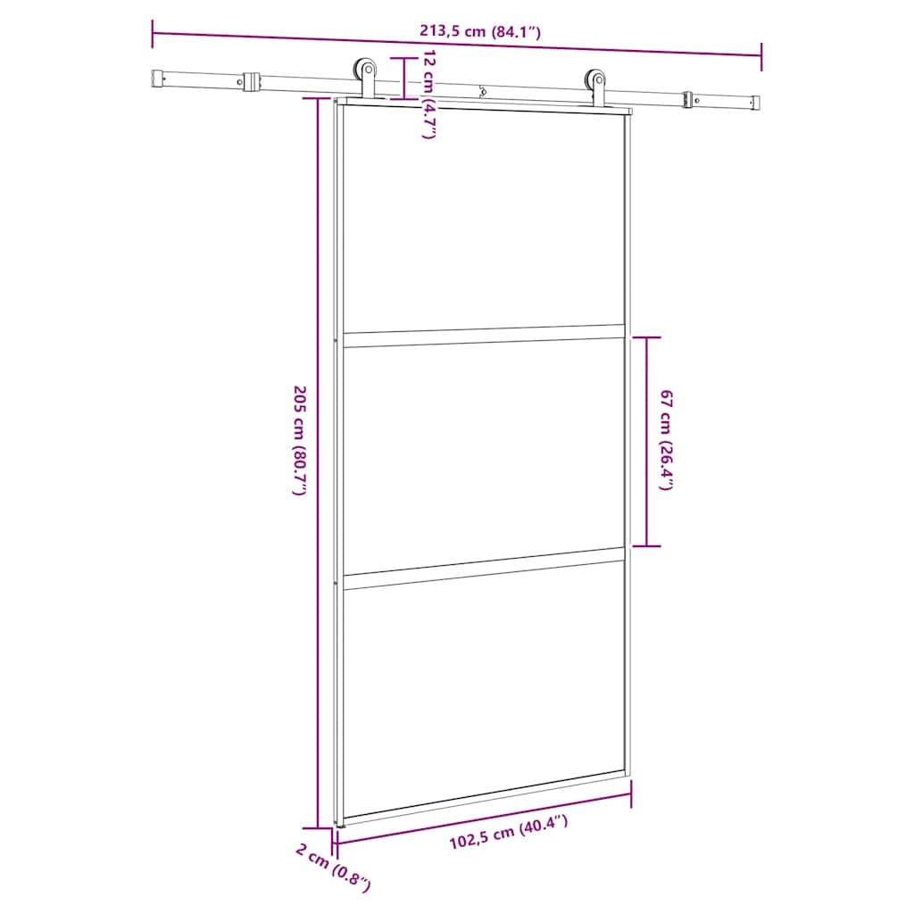 vidaXL Sliding Door with Hardware Set 102.5x205 cm