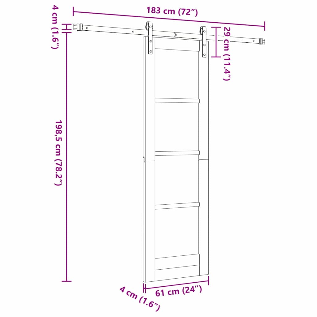 vidaXL Sliding Door ORKDAL Natural 61 x 198.5 cm