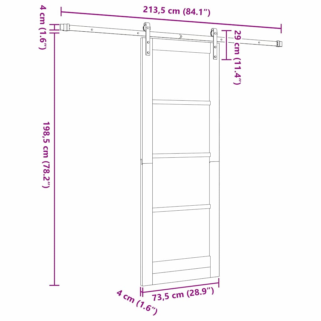 vidaXL Sliding Door ORKDAL Natural 73.5 x 198.5 cm