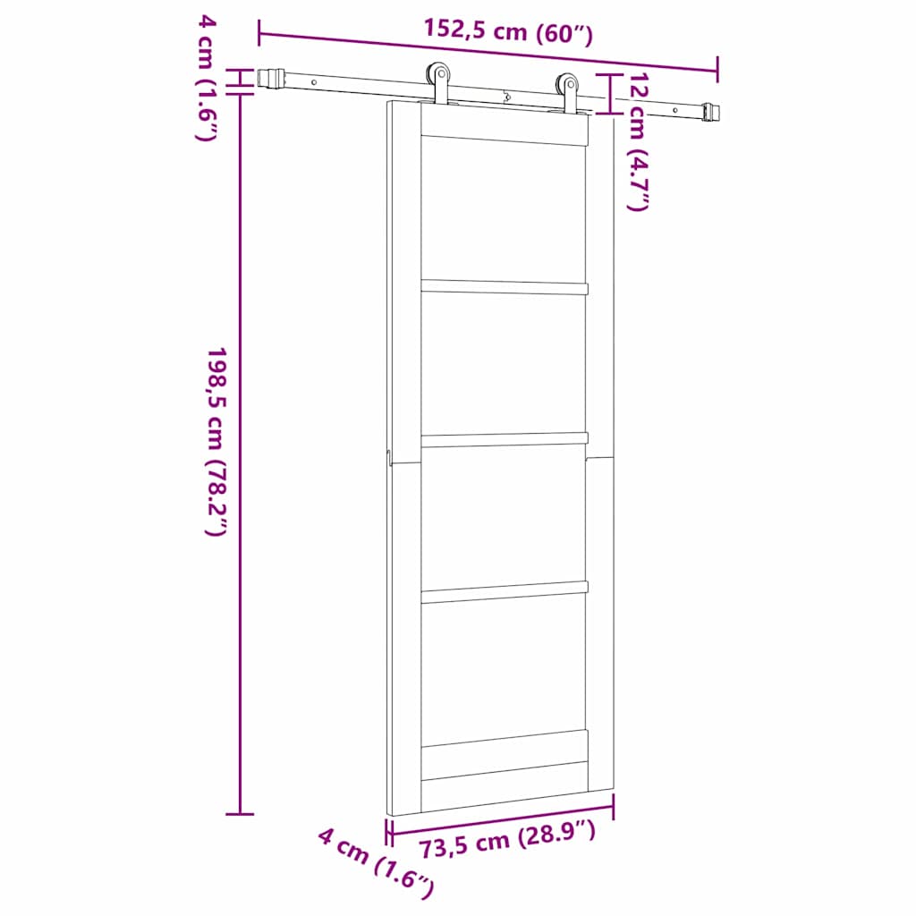 vidaXL Sliding Door ORKDAL Natural 73.5 x 198.5 cm