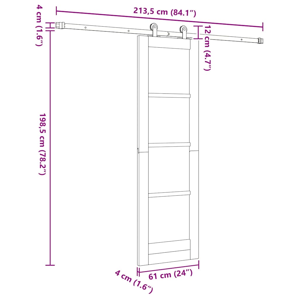 vidaXL Sliding Door ORKDAL Natural 61 x 198.5 cm