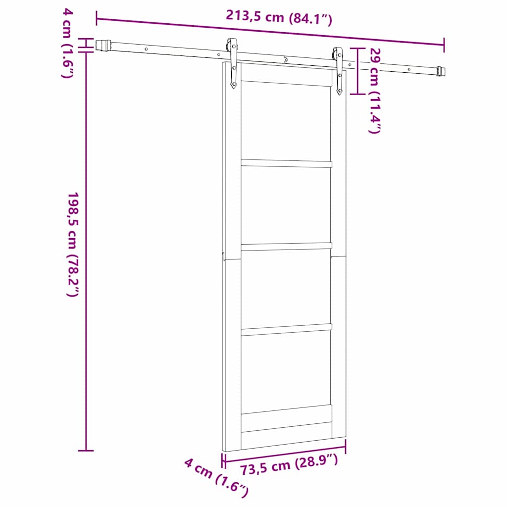 vidaXL Sliding Door ORKDAL Natural 73.5 x 198.5 cm