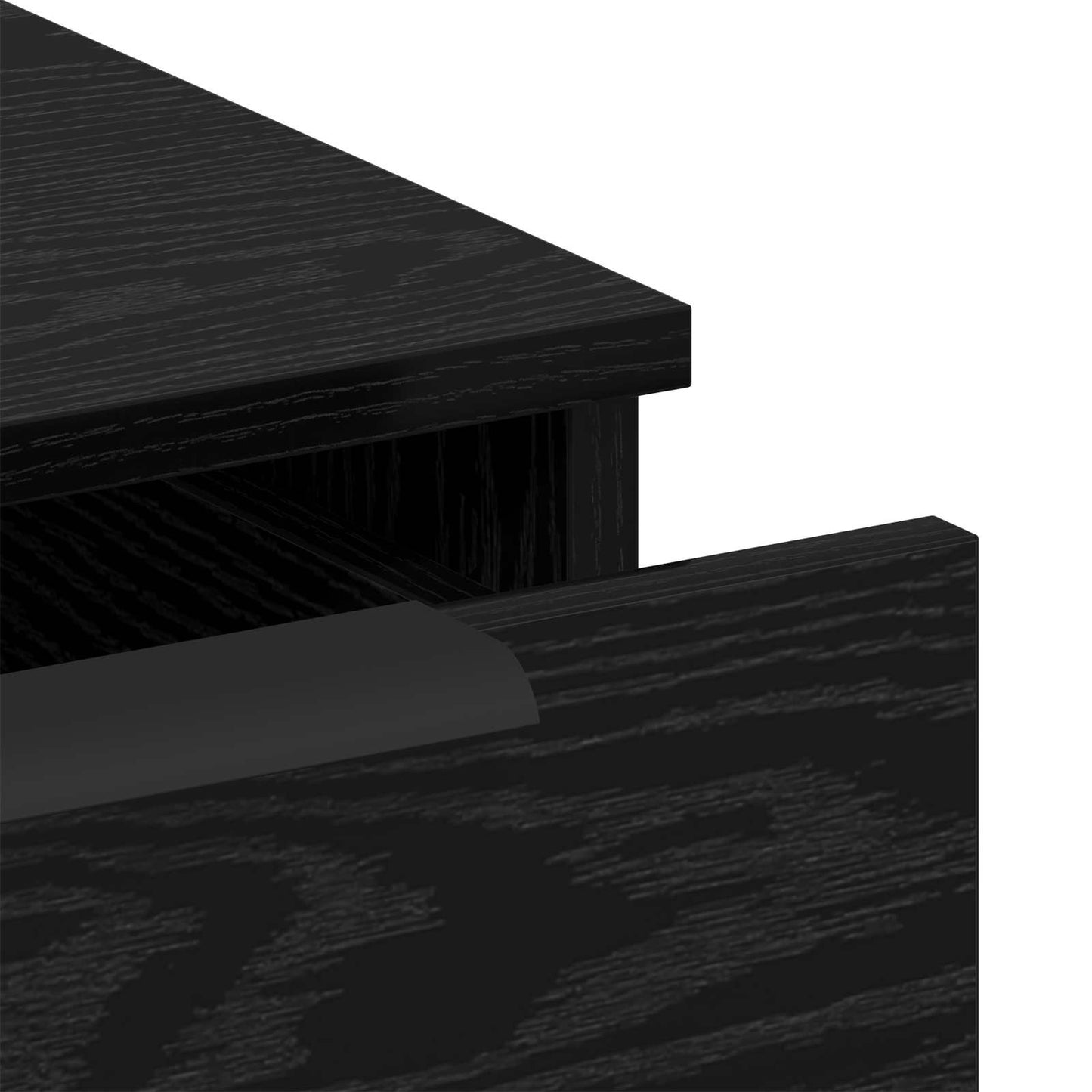 vidaXL Desk Black Oak Engineered Wood 133 x 50 x 75 cm