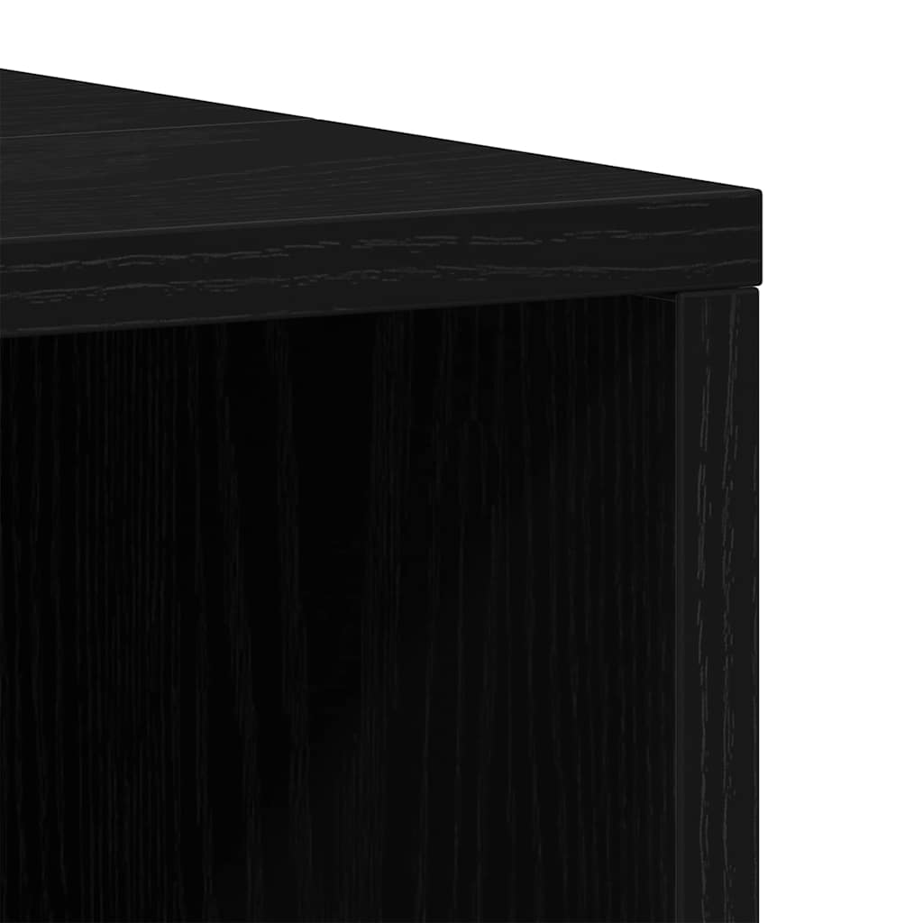 vidaXL Bathroom Furniture Set with Storage 3 pcs Black Engineered wood